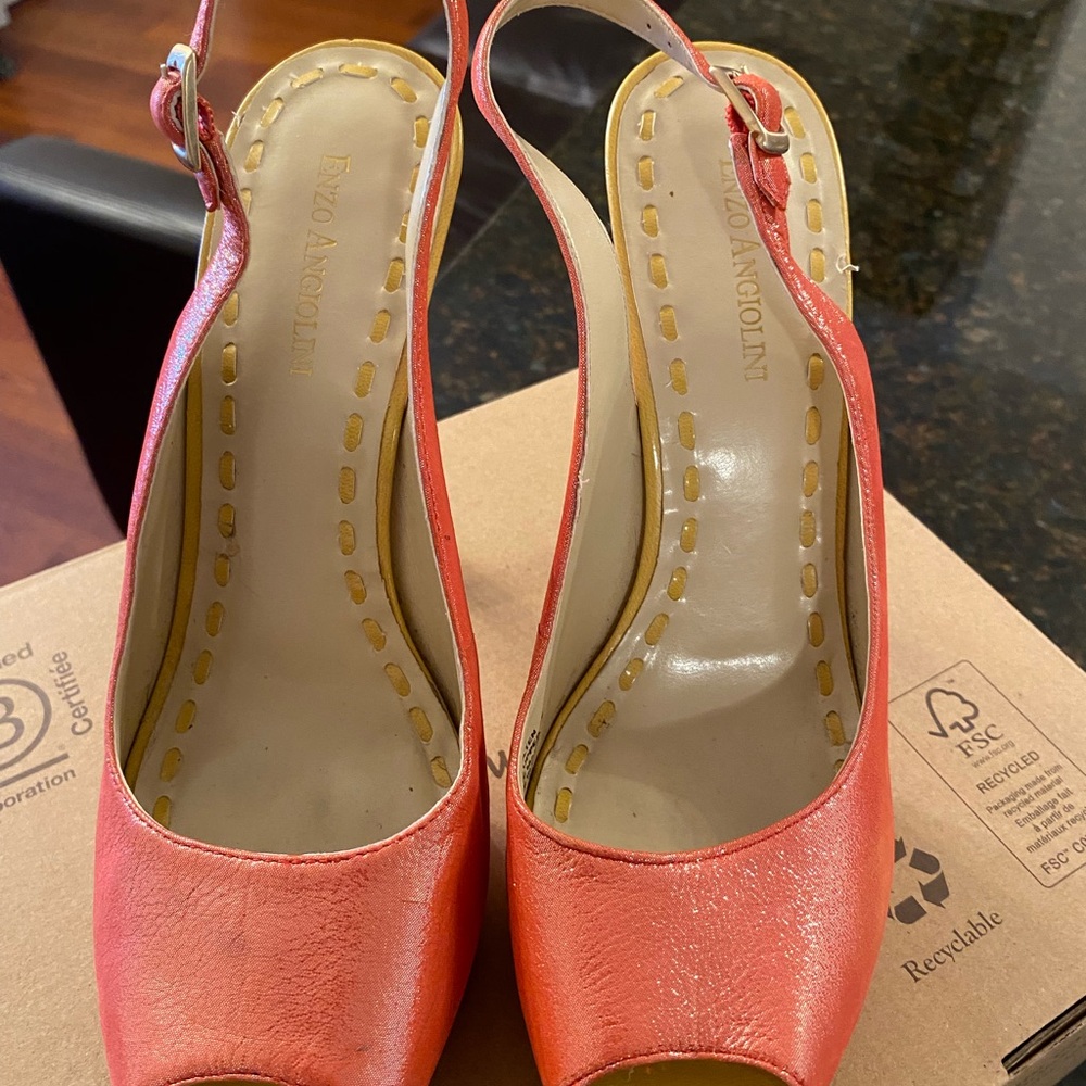 Enzo Angiolini Pink Heels with Pointed Toe Design